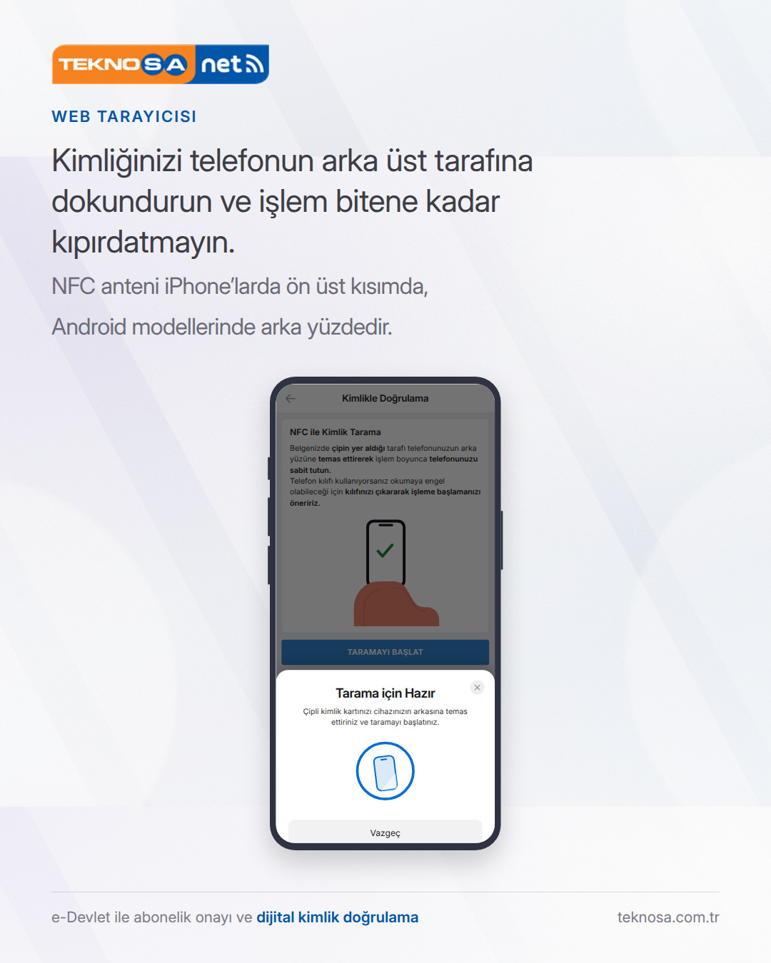 Adım 14: Kimliğinizi telefonun arka üst tarafına dokundurun ve işlem bitene kadar kıpırdatmayın.