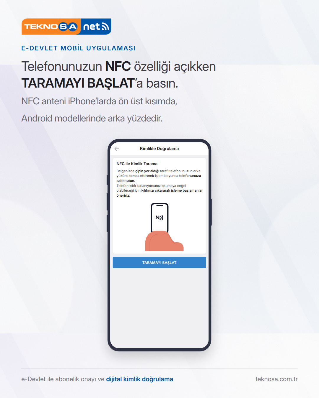 Adım 13: Telefonunuzun NFC özelliği açıkken TARAMAYI BAŞLAT'a basın.